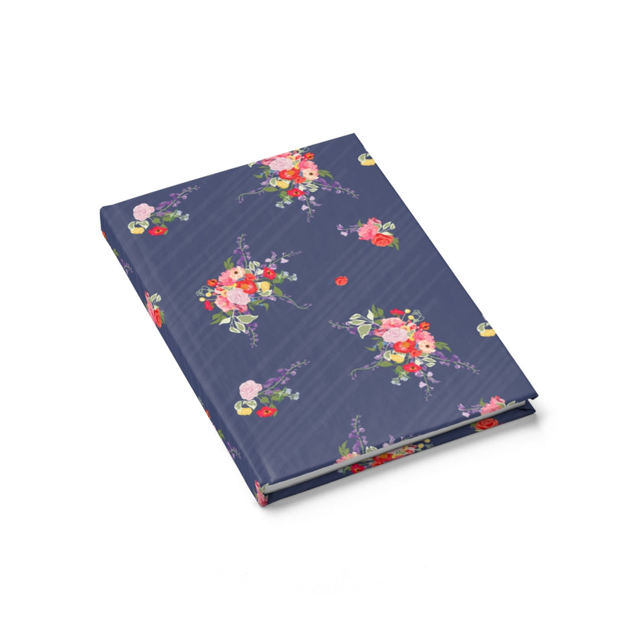 Navy Floral Hardcover Journal - Ruled Line