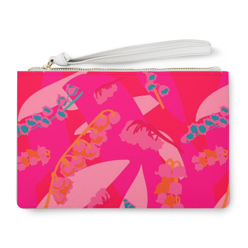 Bally Pennant-print clutch bag, Pink