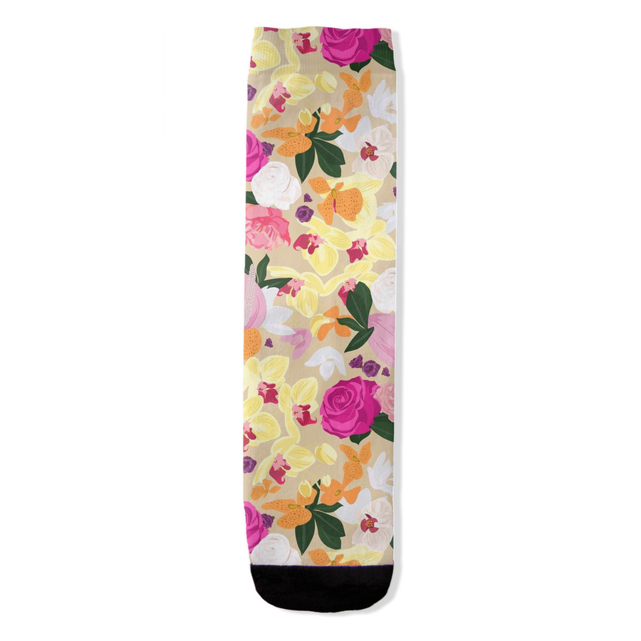 Bright and Bold Floral All-Over Print Socks
