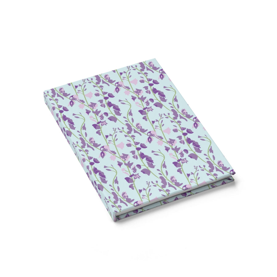 Purple and Blue Floral Hardback Journal - Ruled Line