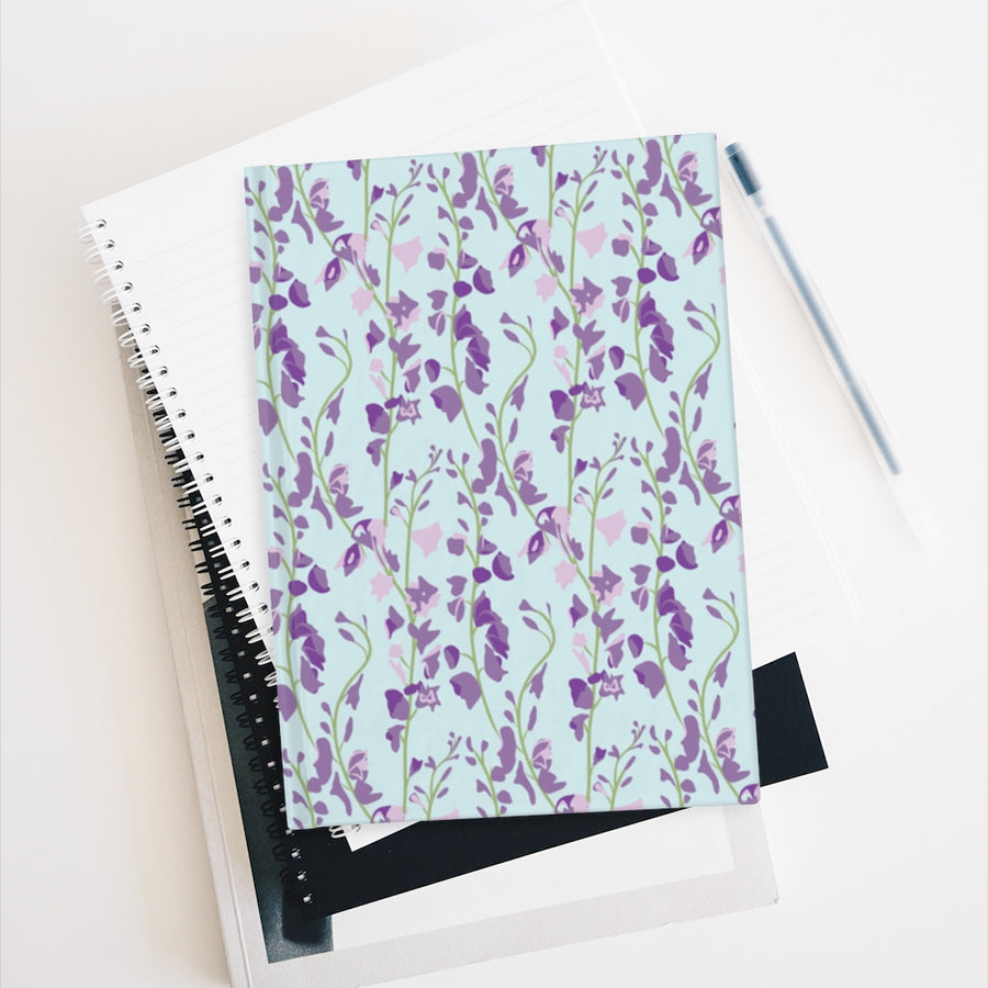 Purple and Blue Floral Hardcover Journal - Blank